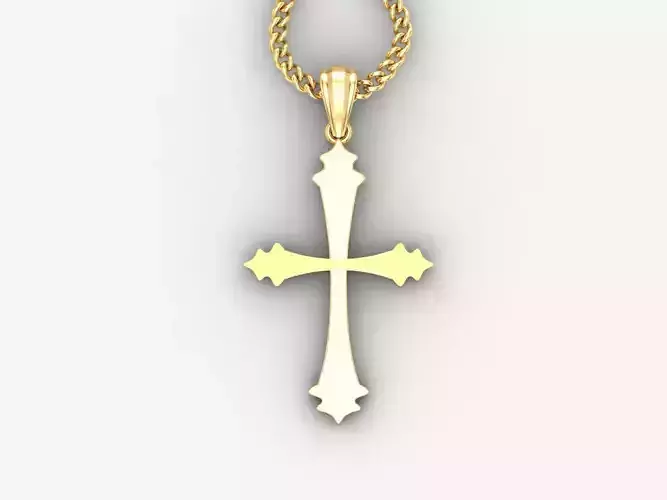 Light Gold 18K Cross Pendant 1CP016