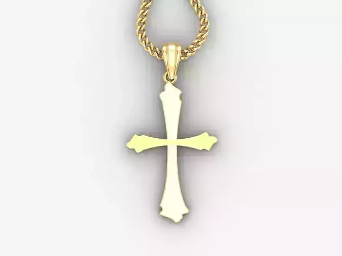 Light Gold 18K Cross Pendant 1CP014