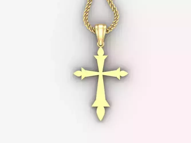 Light Gold 18K Cross Pendant 1CP013