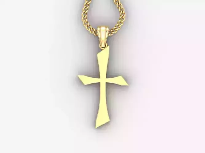 Light Gold 18K Cross Pendant 1CP012
