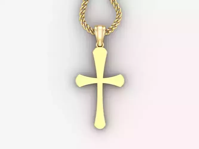 Light Gold 18K Cross Pendant 1CP011