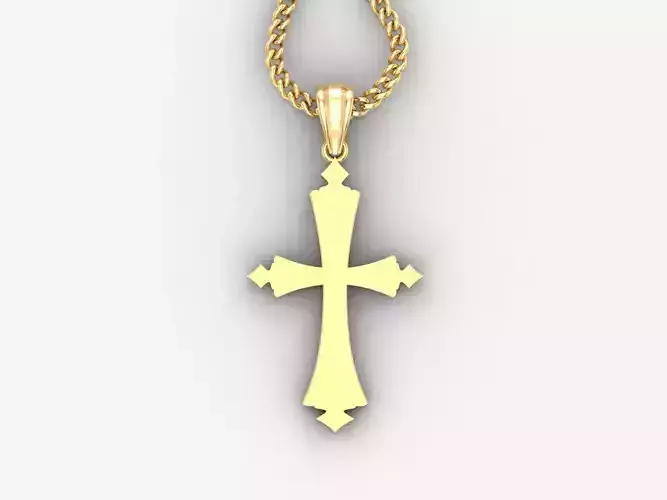 Light Gold 18K Cross Pendant 1CP010