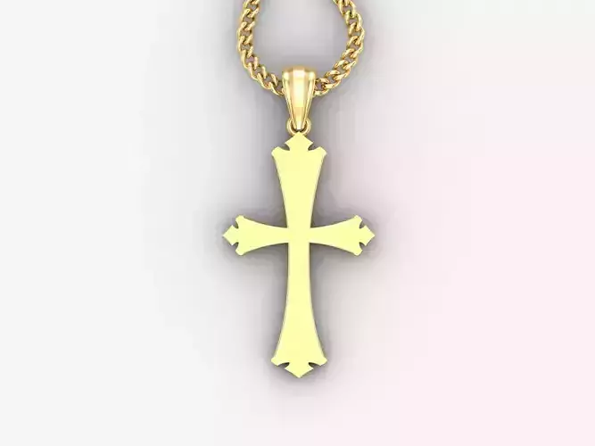 Light Gold 18K Cross Pendant 1CP009