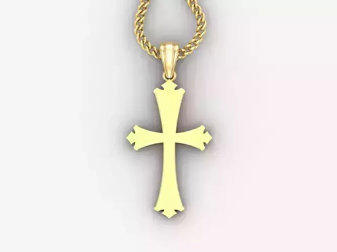 Light Gold 18K Cross Pendant 1CP008