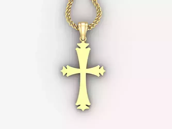 Light Gold 18K Cross Pendant 1CP007