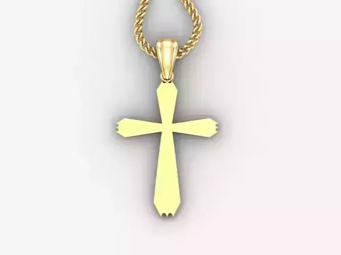 Light Gold 18K Cross Pendant 1CP006