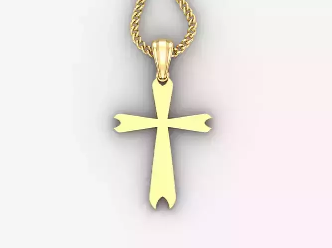 Light Gold 18K Cross Pendant 1CP005