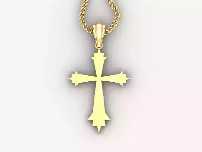 Light Gold 18K Cross Pendant 1CP004