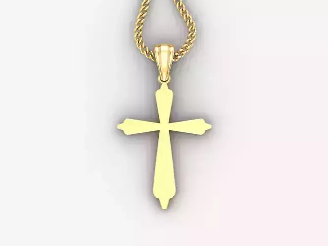 Light Gold 18K Cross Pendant 1CP003