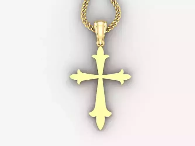 Light Gold 18K Cross Pendant 1CP002