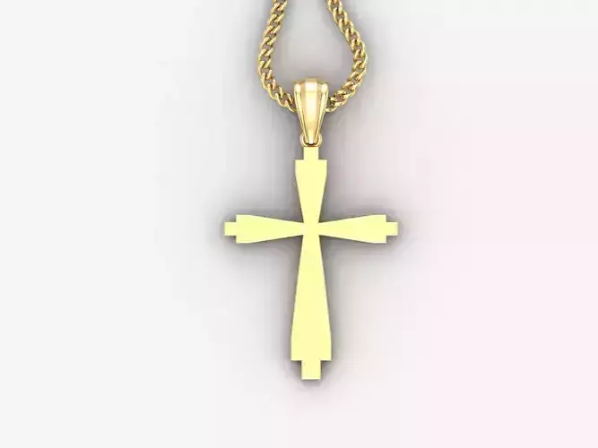 Light Gold 18K Cross Pendant 1CP001