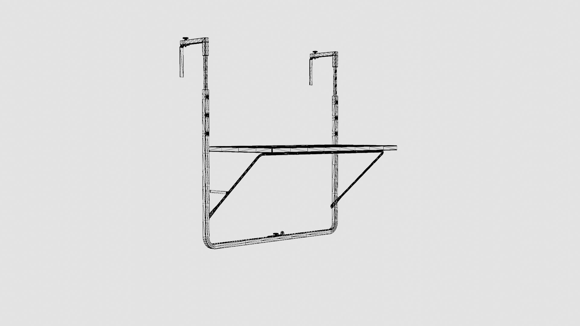 Salisbury Hanging Balcony Table Low-poly 3D model_7