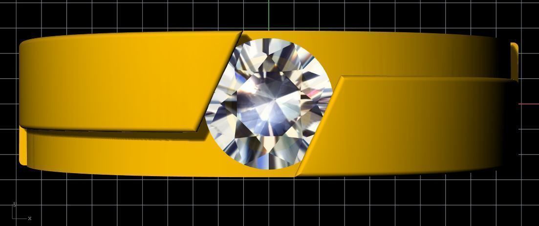 ladies stone ring 3dm file 3D print model_3