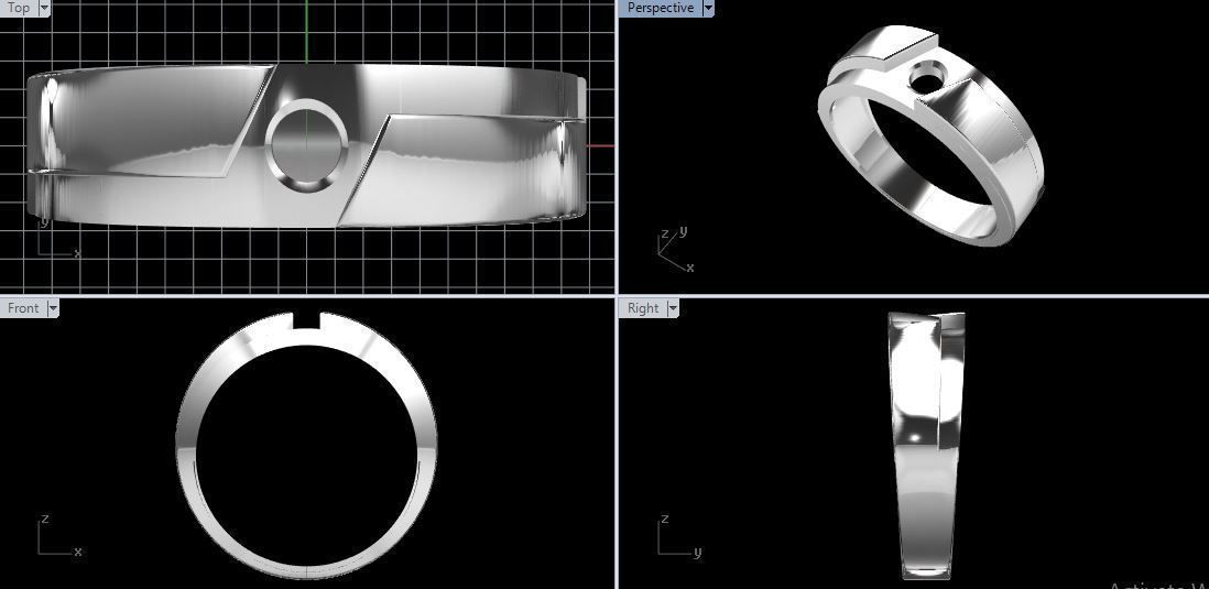 ladies stone ring 3dm file 3D print model_1