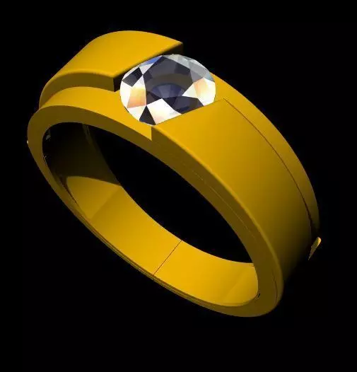 ladies stone ring 3dm file 3D print model_0