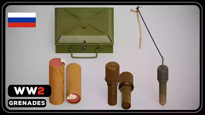 RUSSIA WW2 Explosive equipment Low-poly 3D model