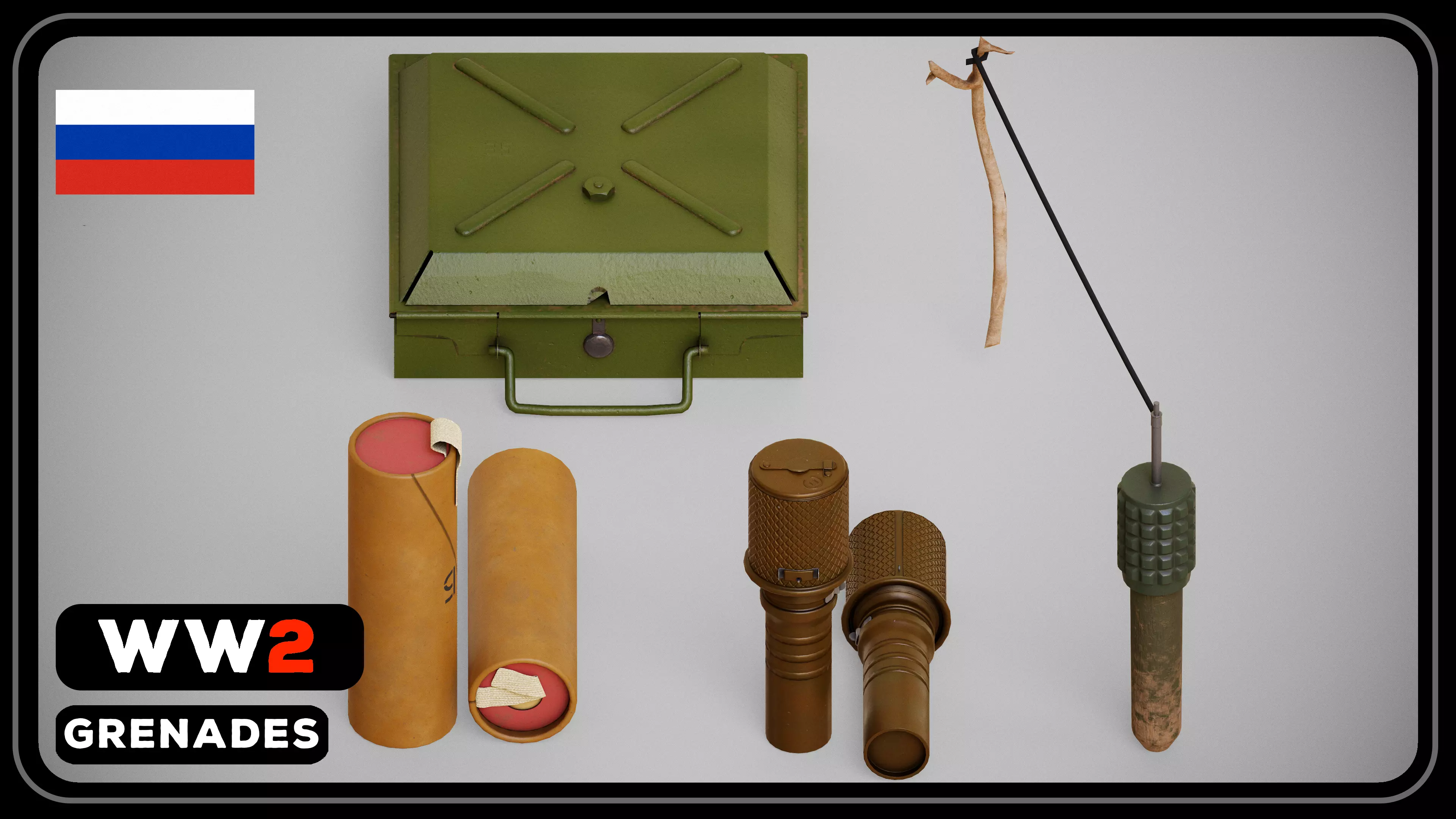 RUSSIA WW2 Explosive equipment Low-poly 3D model_0