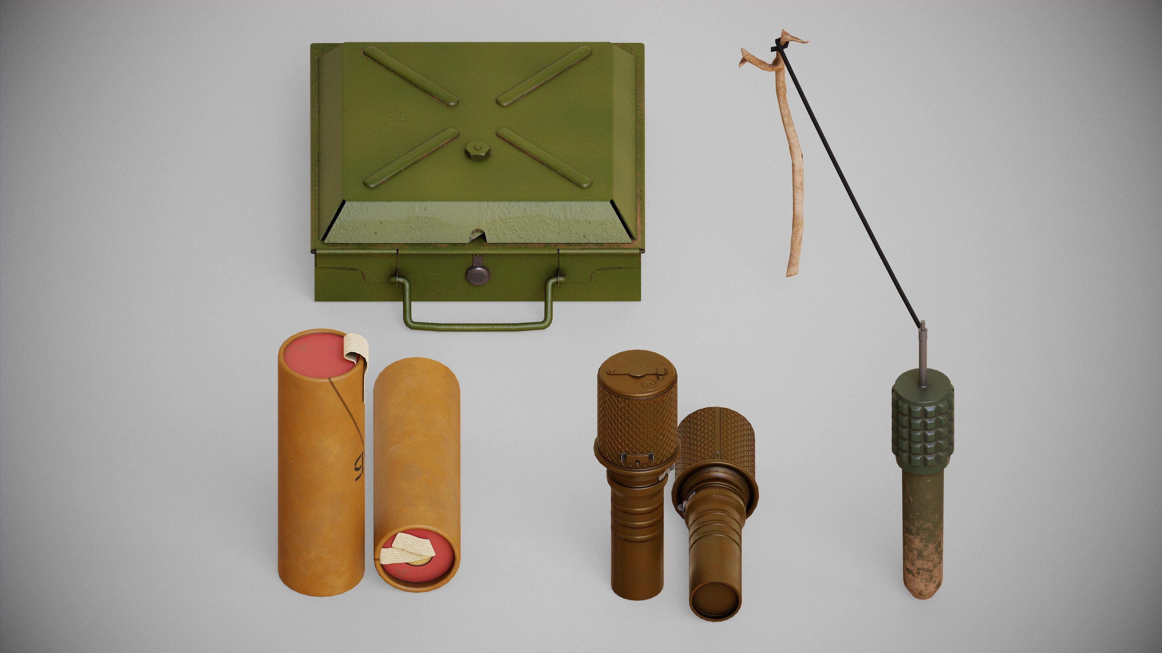 RUSSIA WW2 Explosive equipment Low-poly 3D model_5