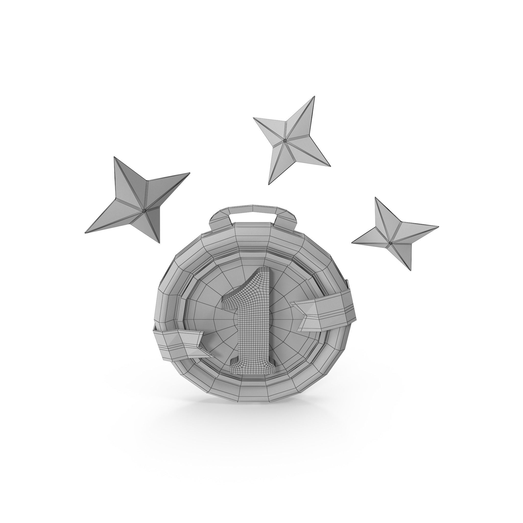 Medal Stars Cartoon Low-poly 3D model_32
