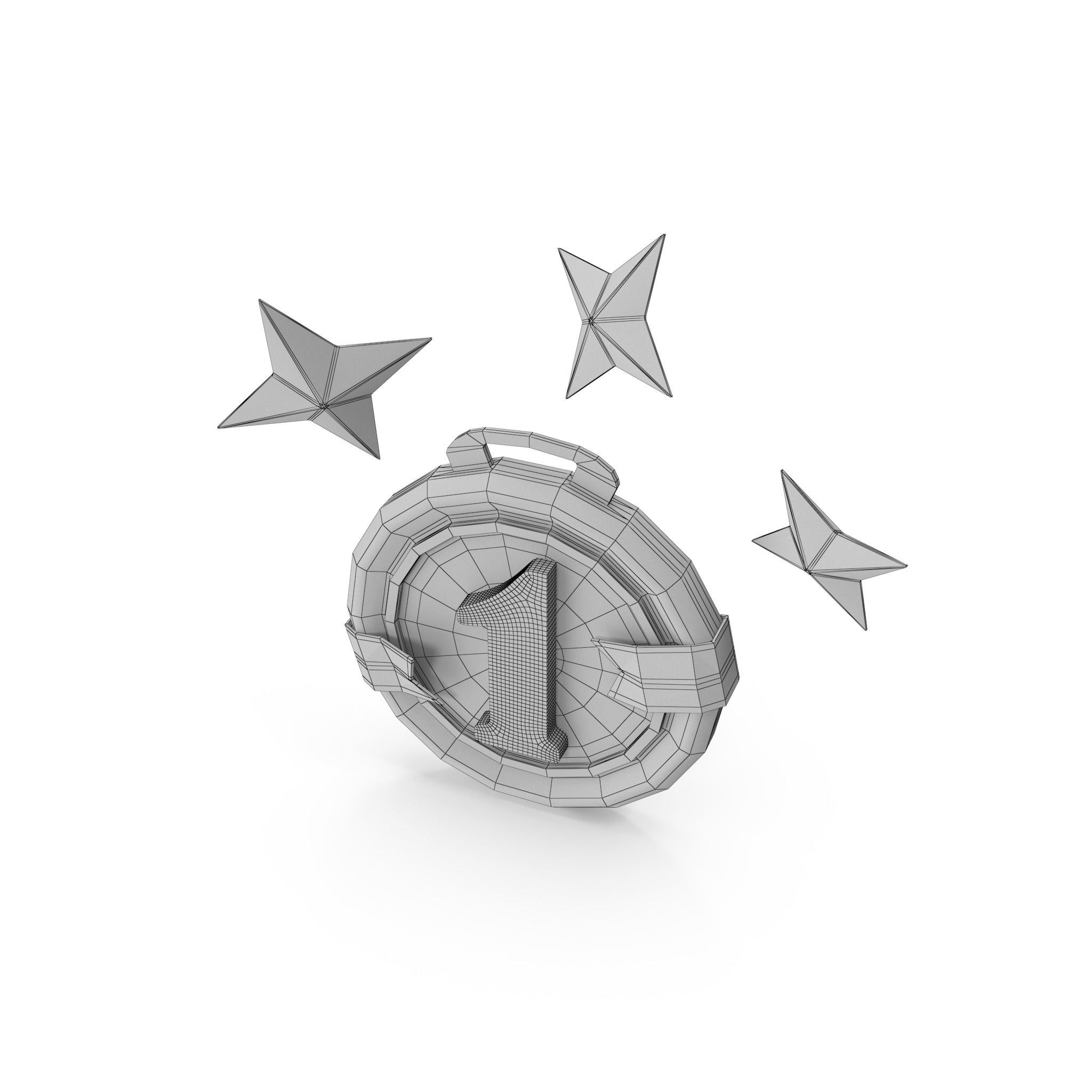Medal Stars Cartoon Low-poly 3D model_29