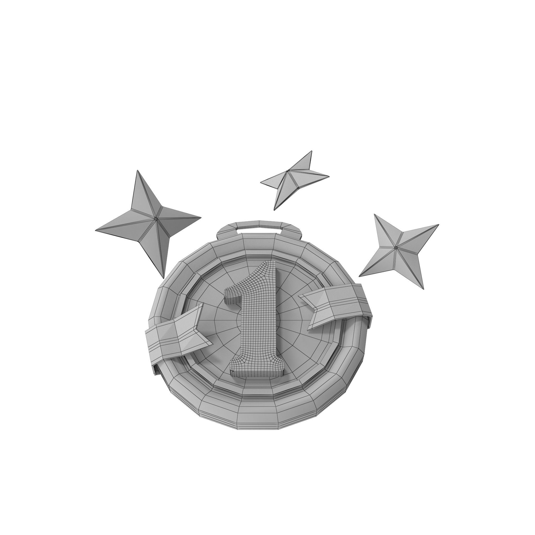 Medal Stars Cartoon Low-poly 3D model_27