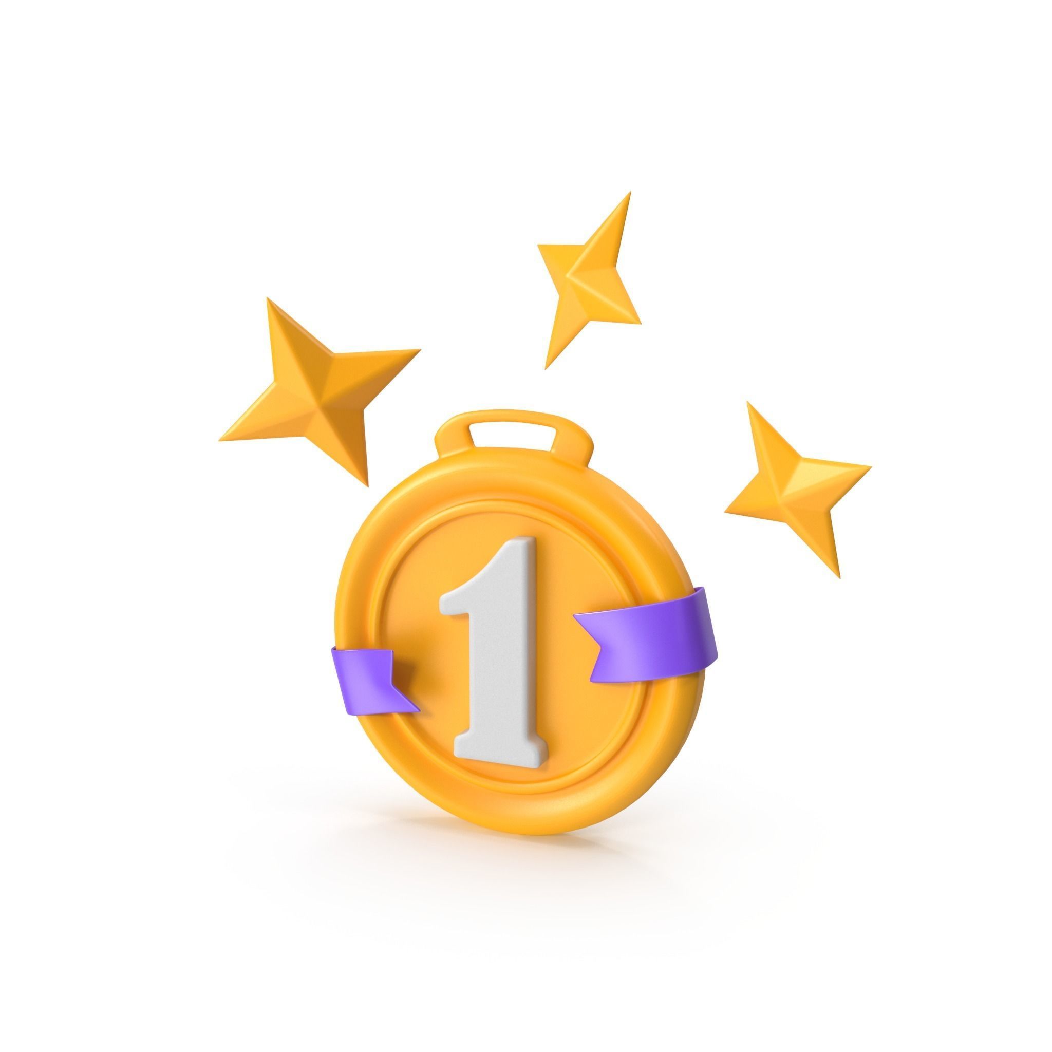 Medal Stars Cartoon Low-poly 3D model_13