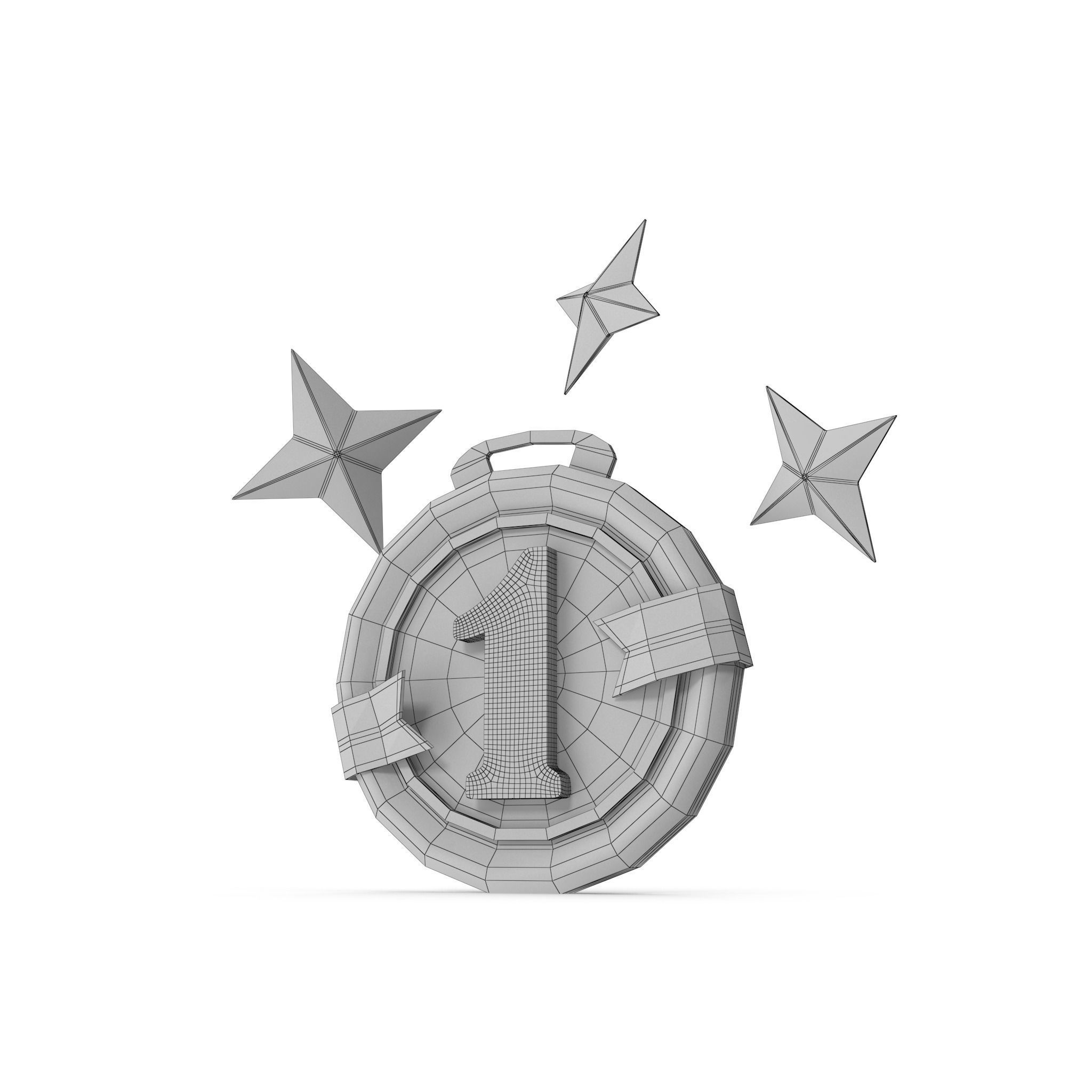 Medal Stars Cartoon Low-poly 3D model_20