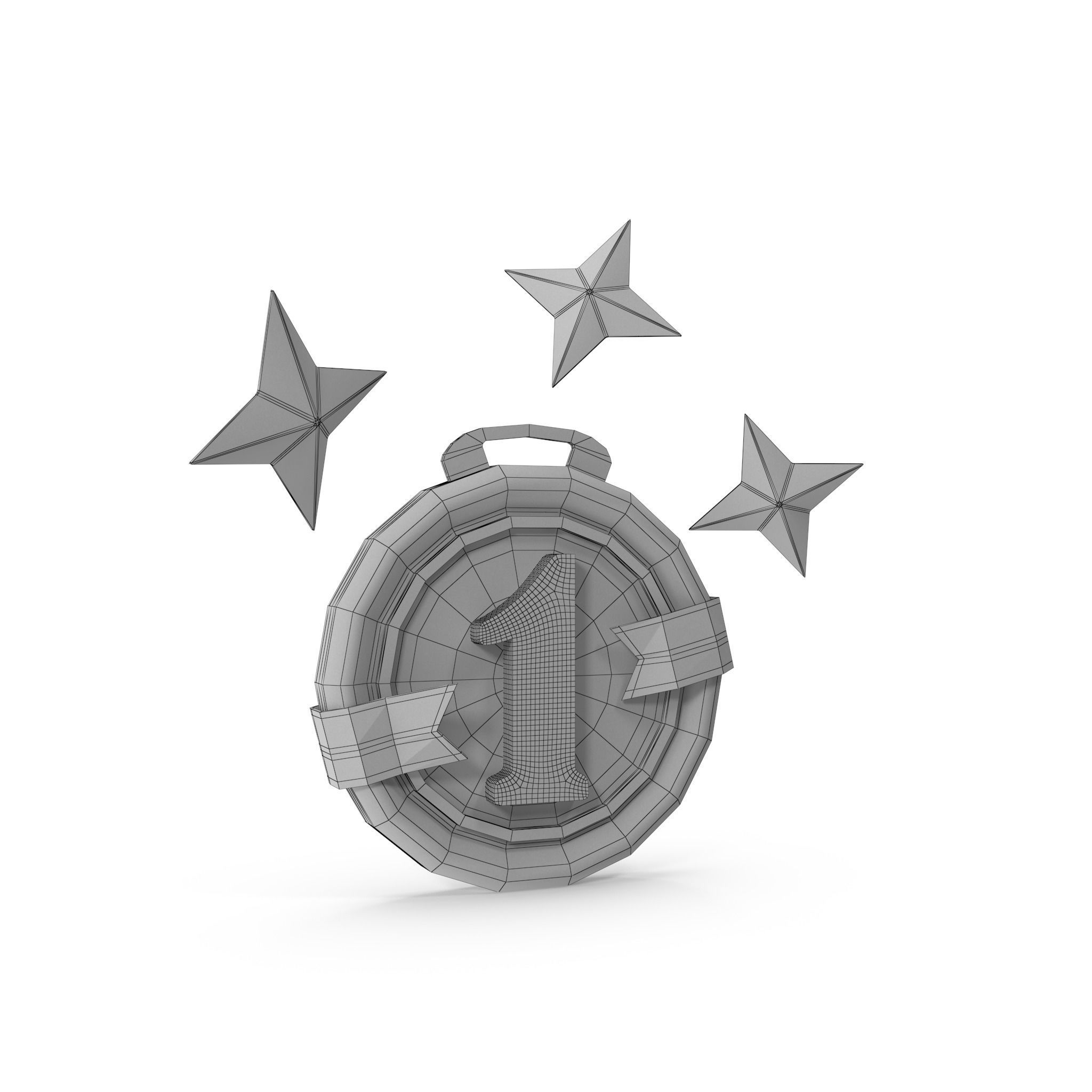Medal Stars Cartoon Low-poly 3D model_21