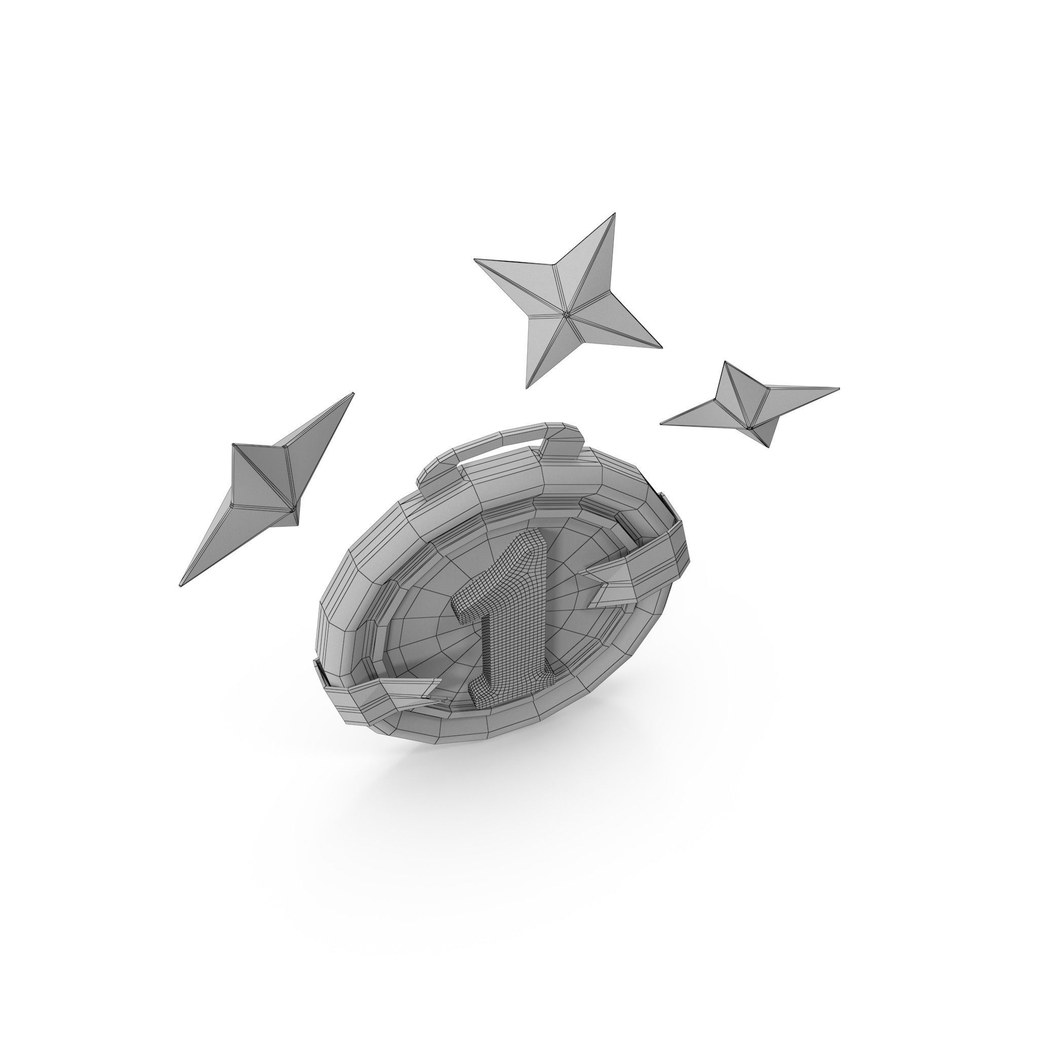 Medal Stars Cartoon Low-poly 3D model_30