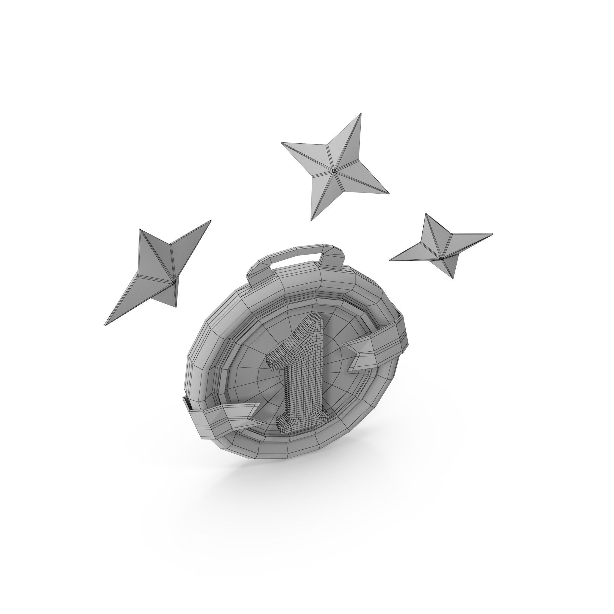 Medal Stars Cartoon Low-poly 3D model_33