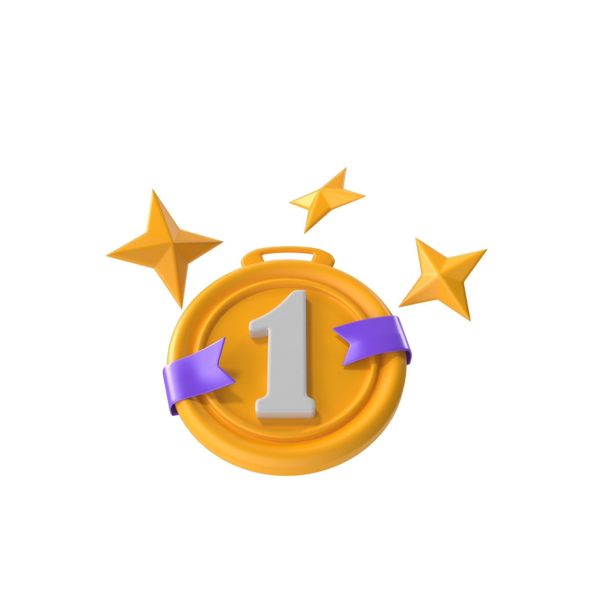 Medal Stars Cartoon Low-poly 3D model_12