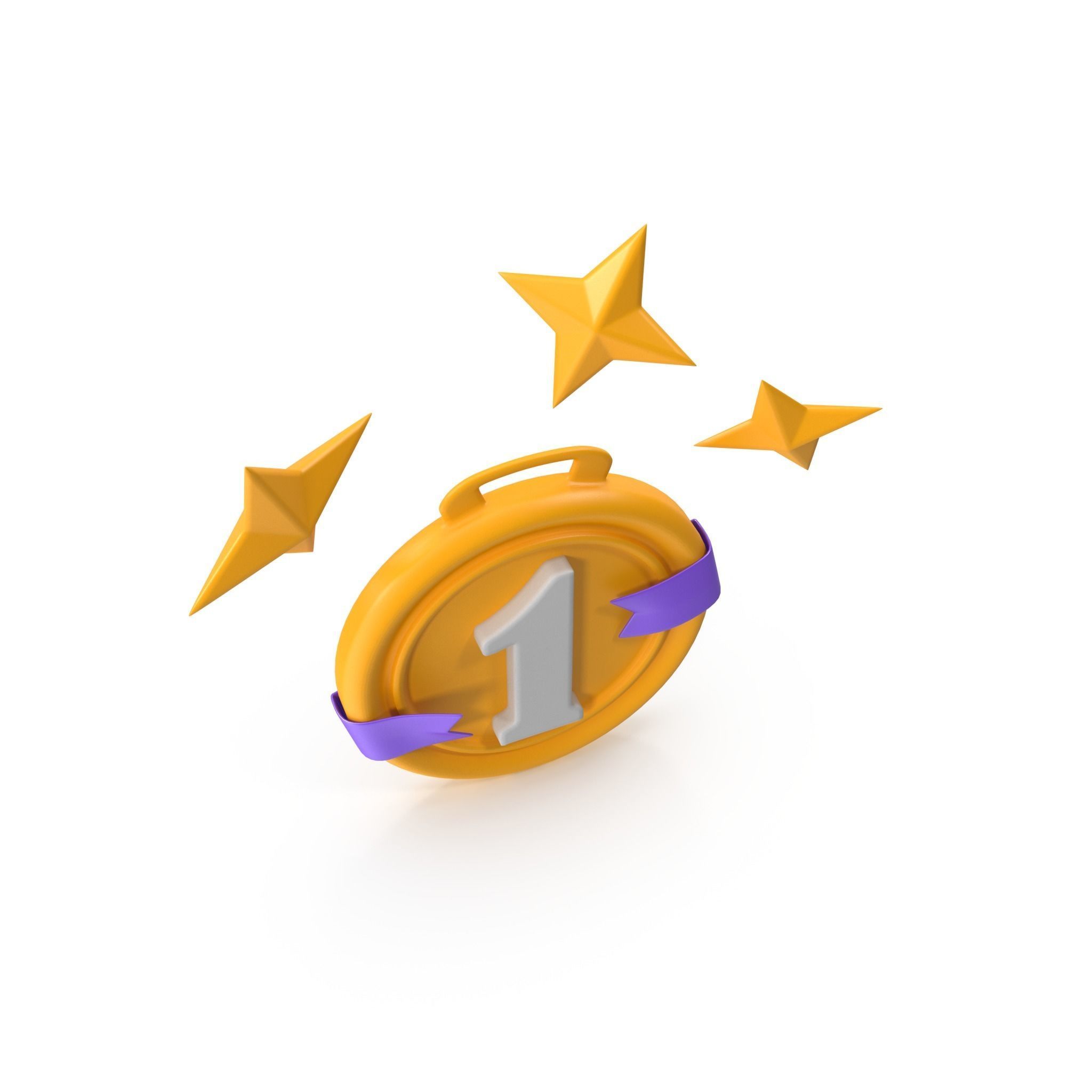 Medal Stars Cartoon Low-poly 3D model_3