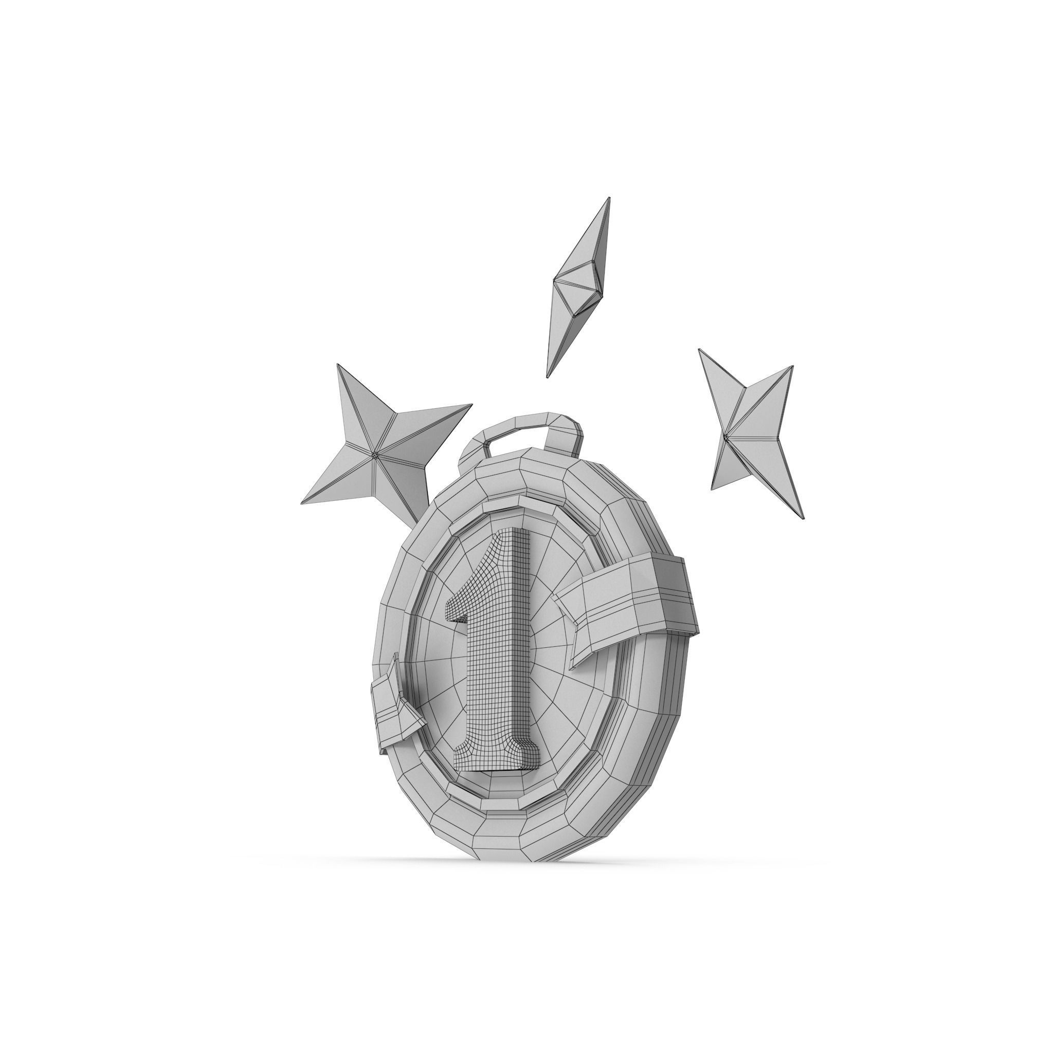Medal Stars Cartoon Low-poly 3D model_26