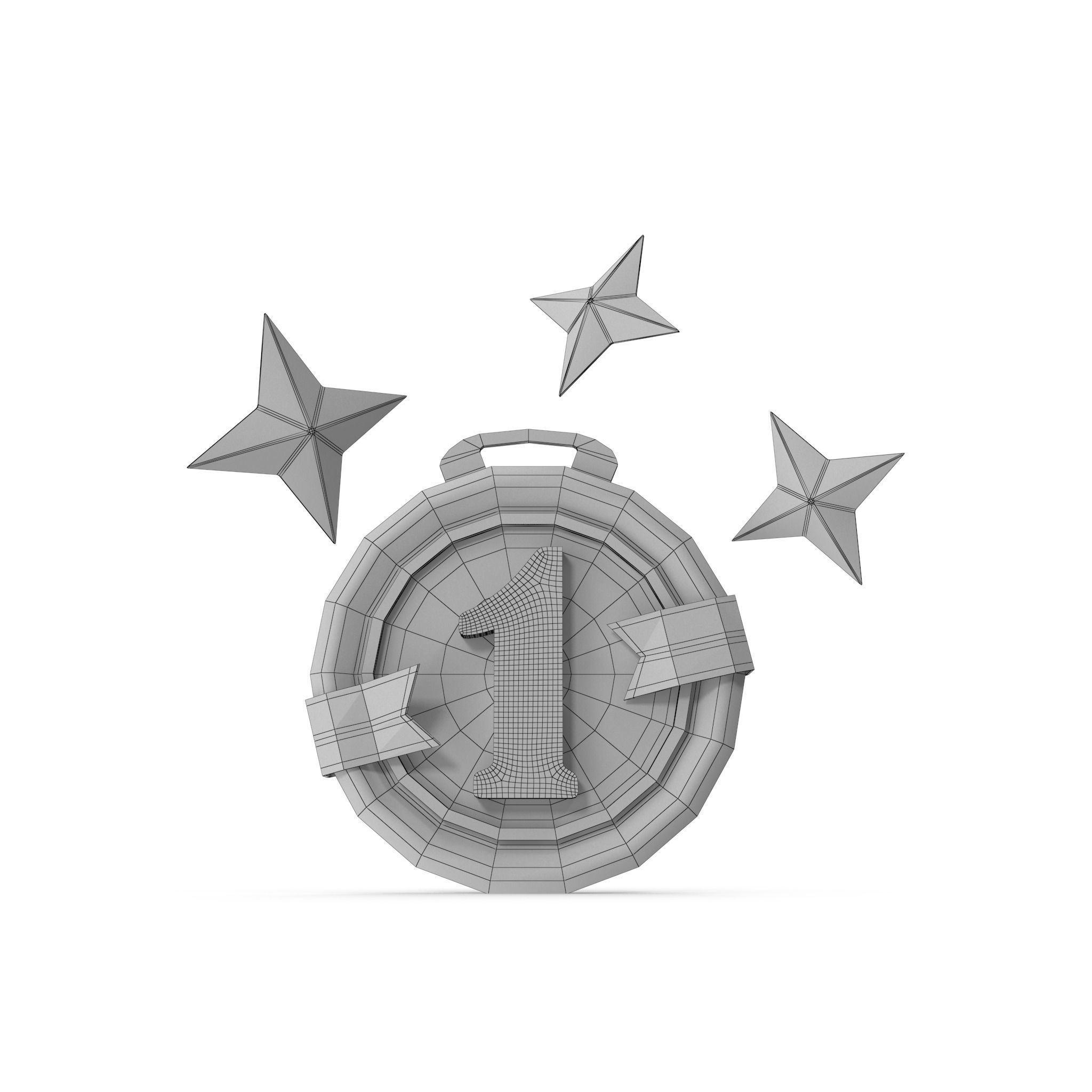 Medal Stars Cartoon Low-poly 3D model_25