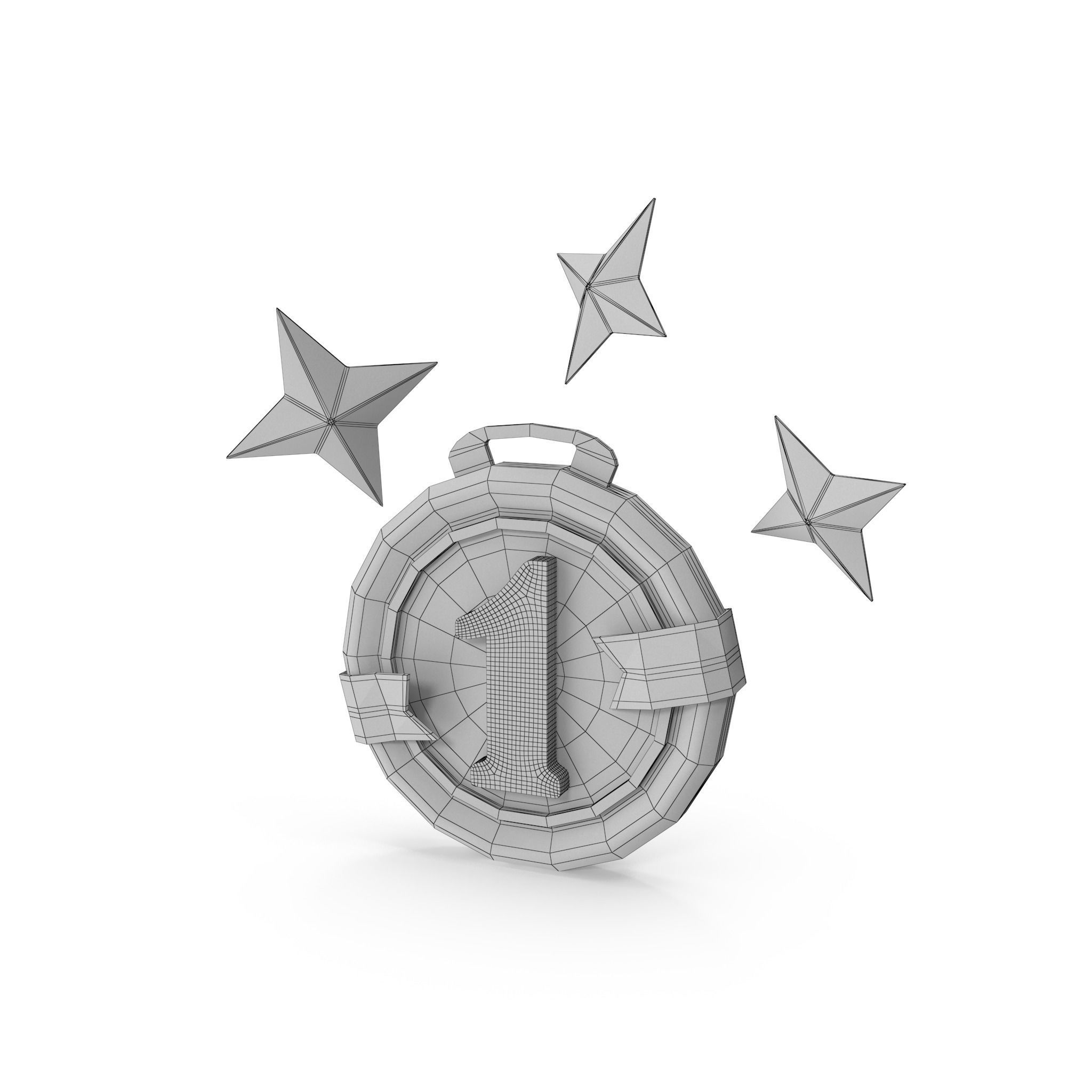 Medal Stars Cartoon Low-poly 3D model_24