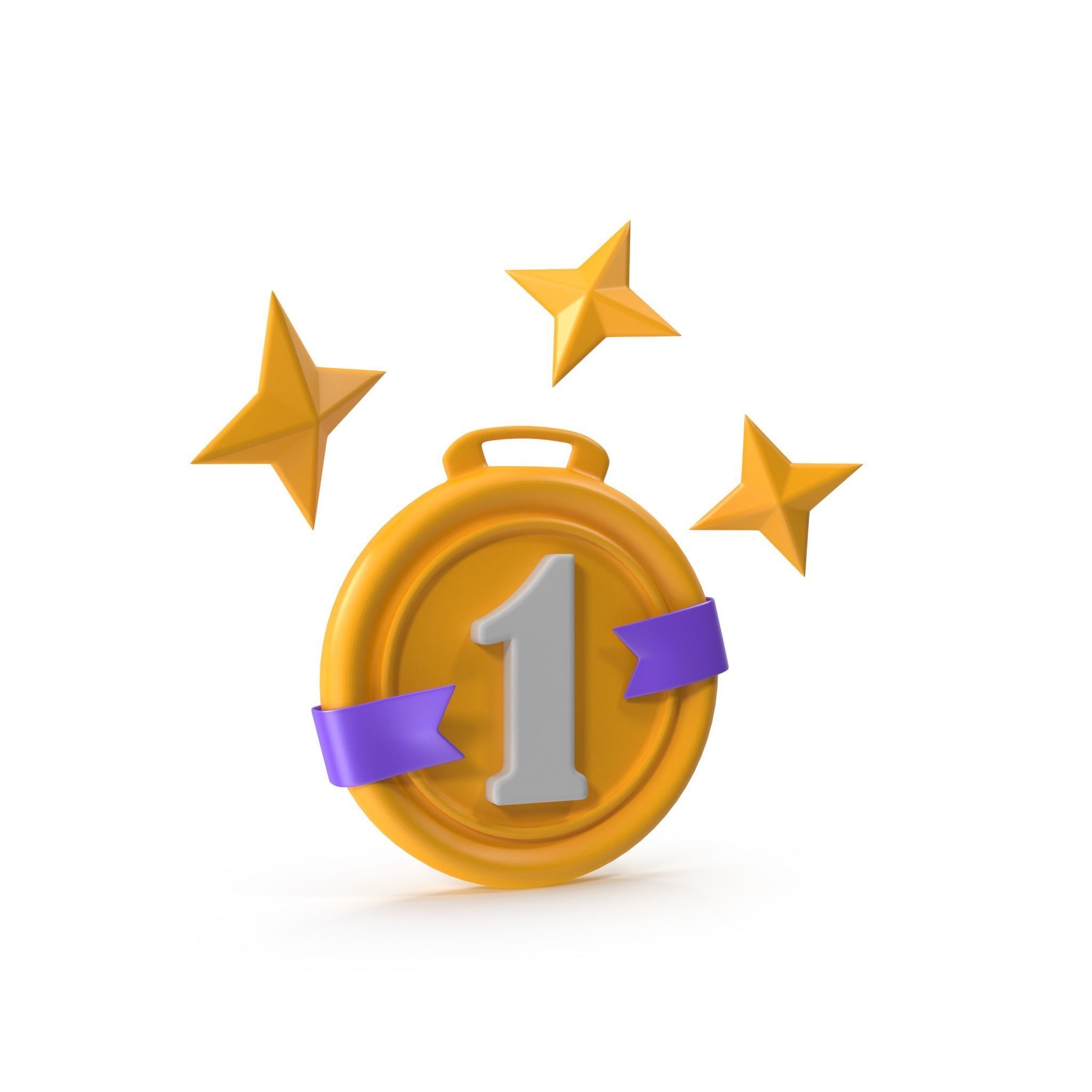 Medal Stars Cartoon Low-poly 3D model_14