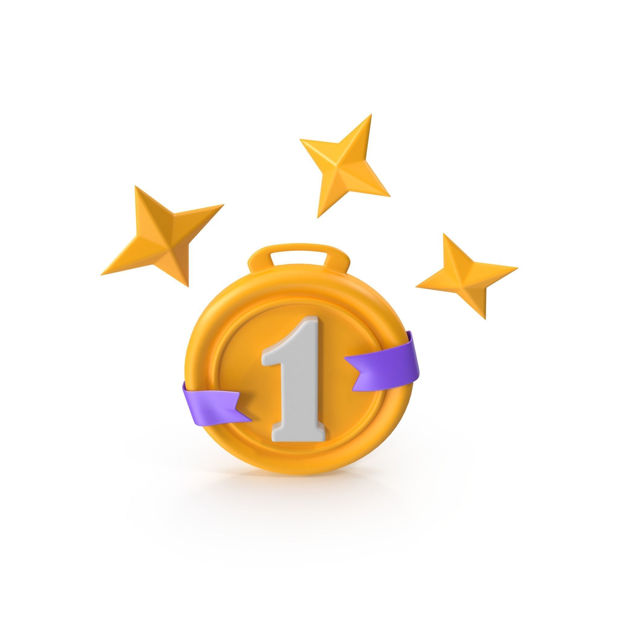 Medal Stars Cartoon Low-poly 3D model_17