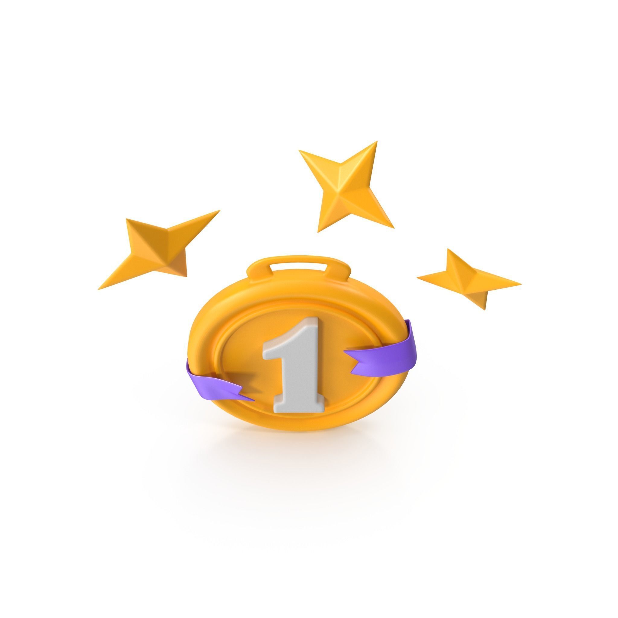 Medal Stars Cartoon Low-poly 3D model_2