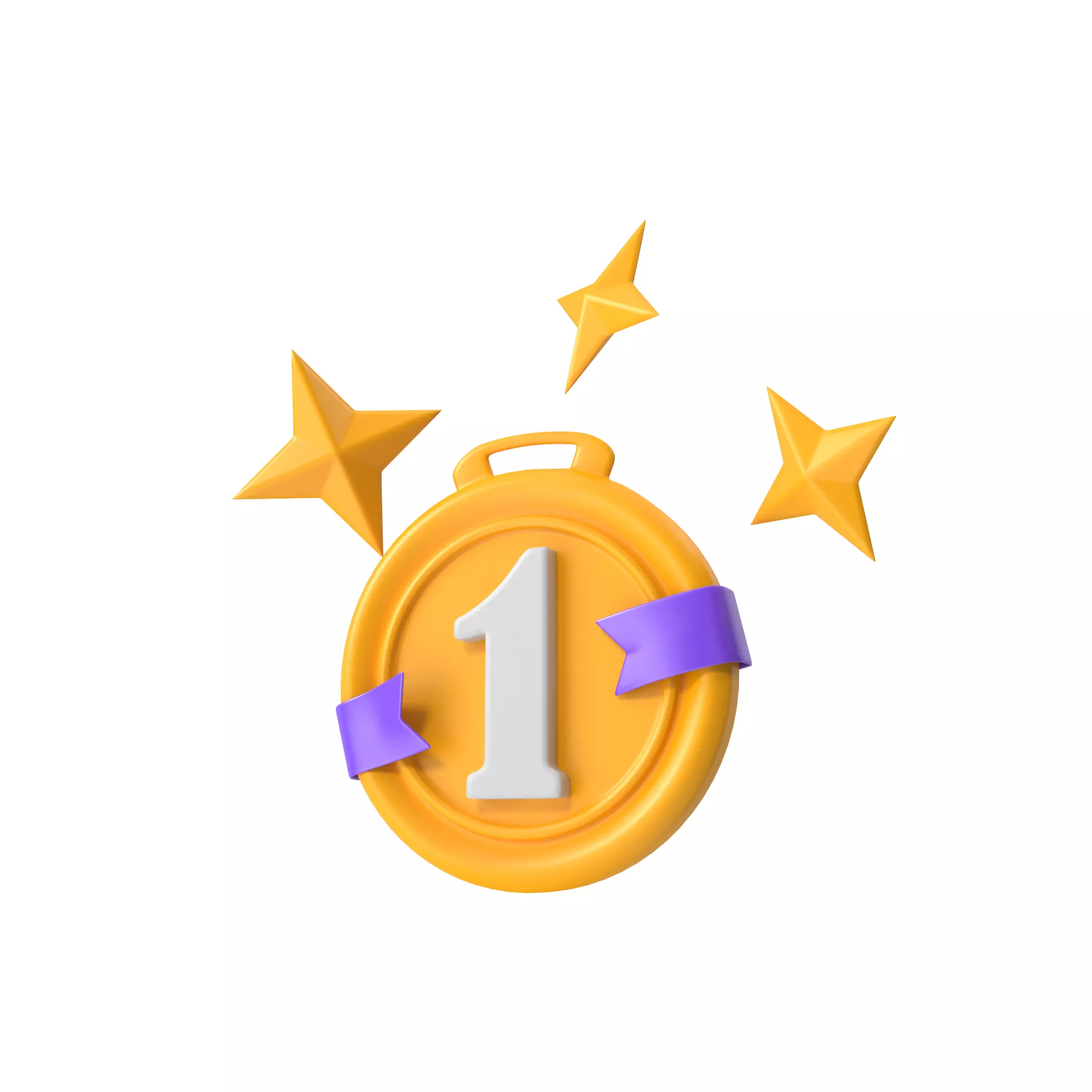 Medal Stars Cartoon Low-poly 3D model_0