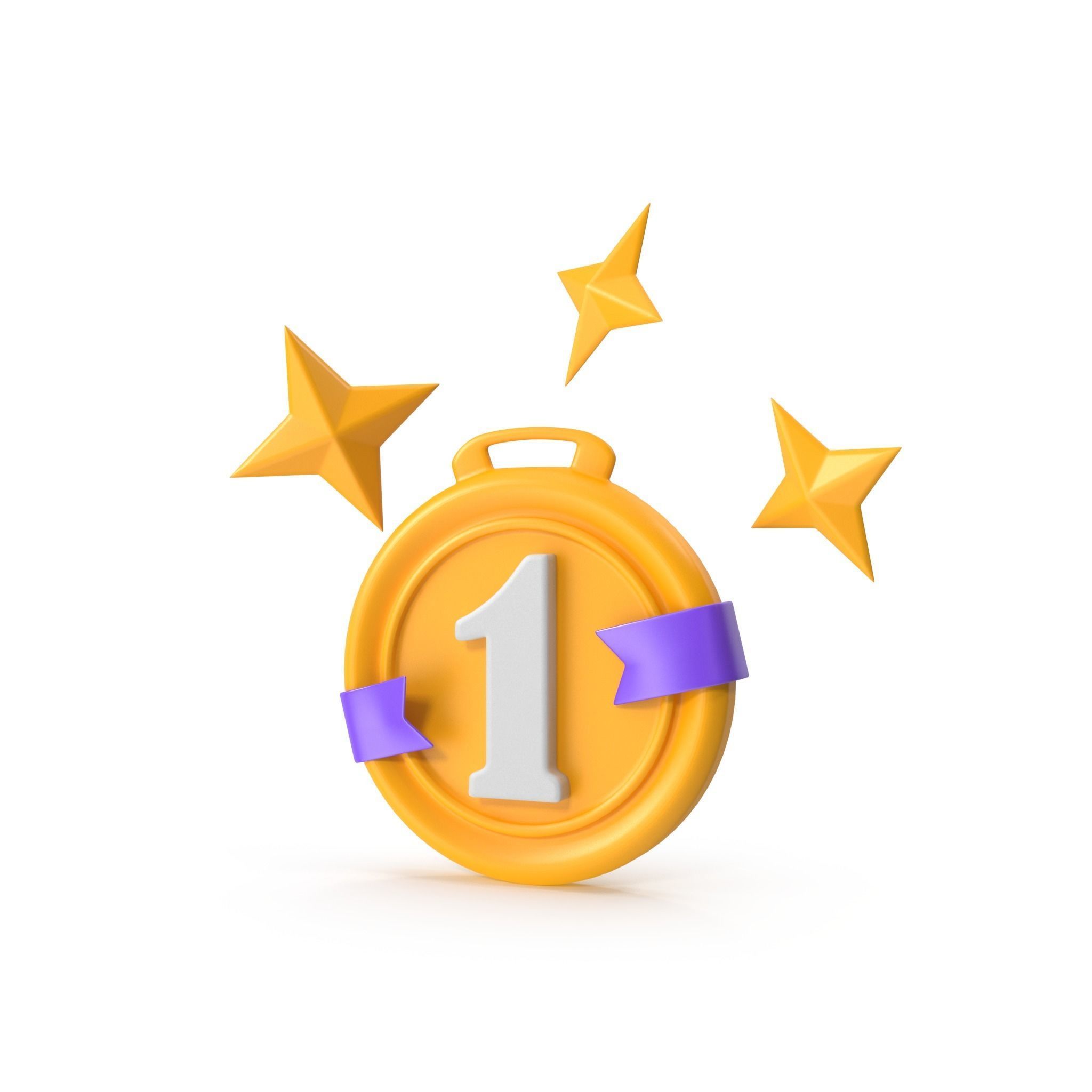 Medal Stars Cartoon Low-poly 3D model_16