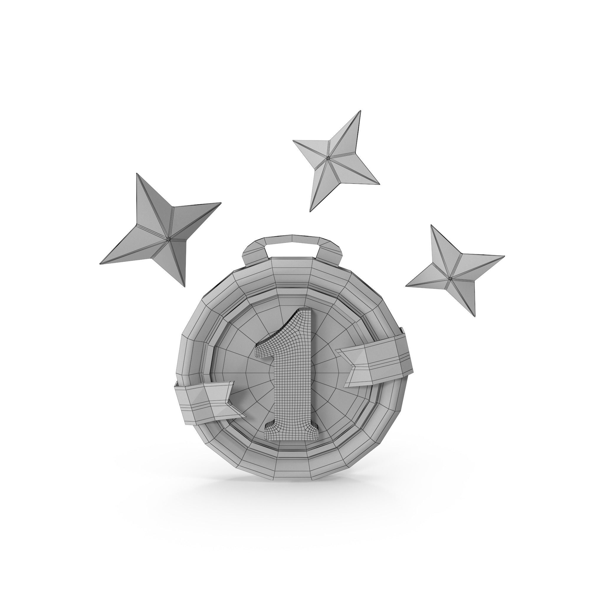 Medal Stars Cartoon Low-poly 3D model_34
