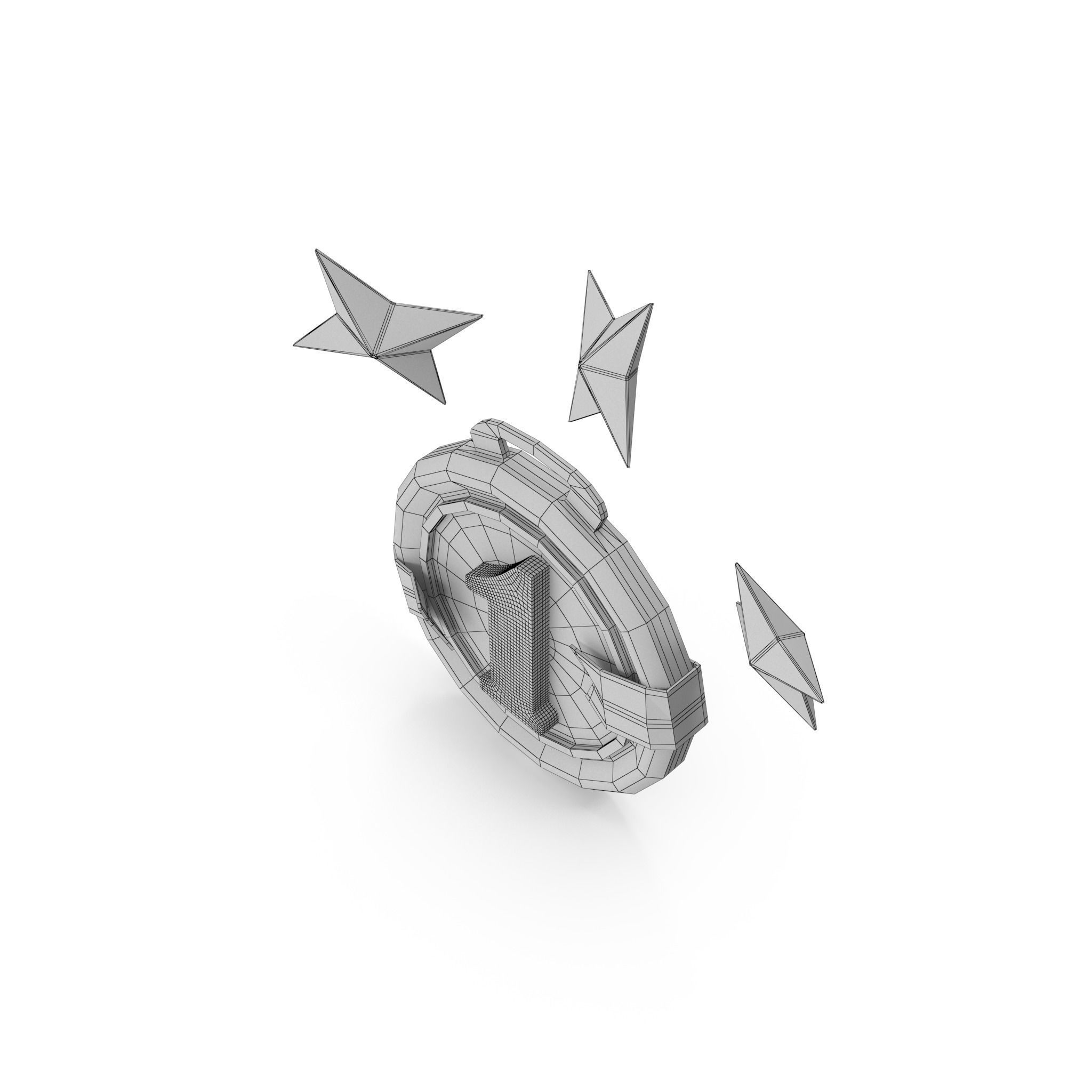Medal Stars Cartoon Low-poly 3D model_31