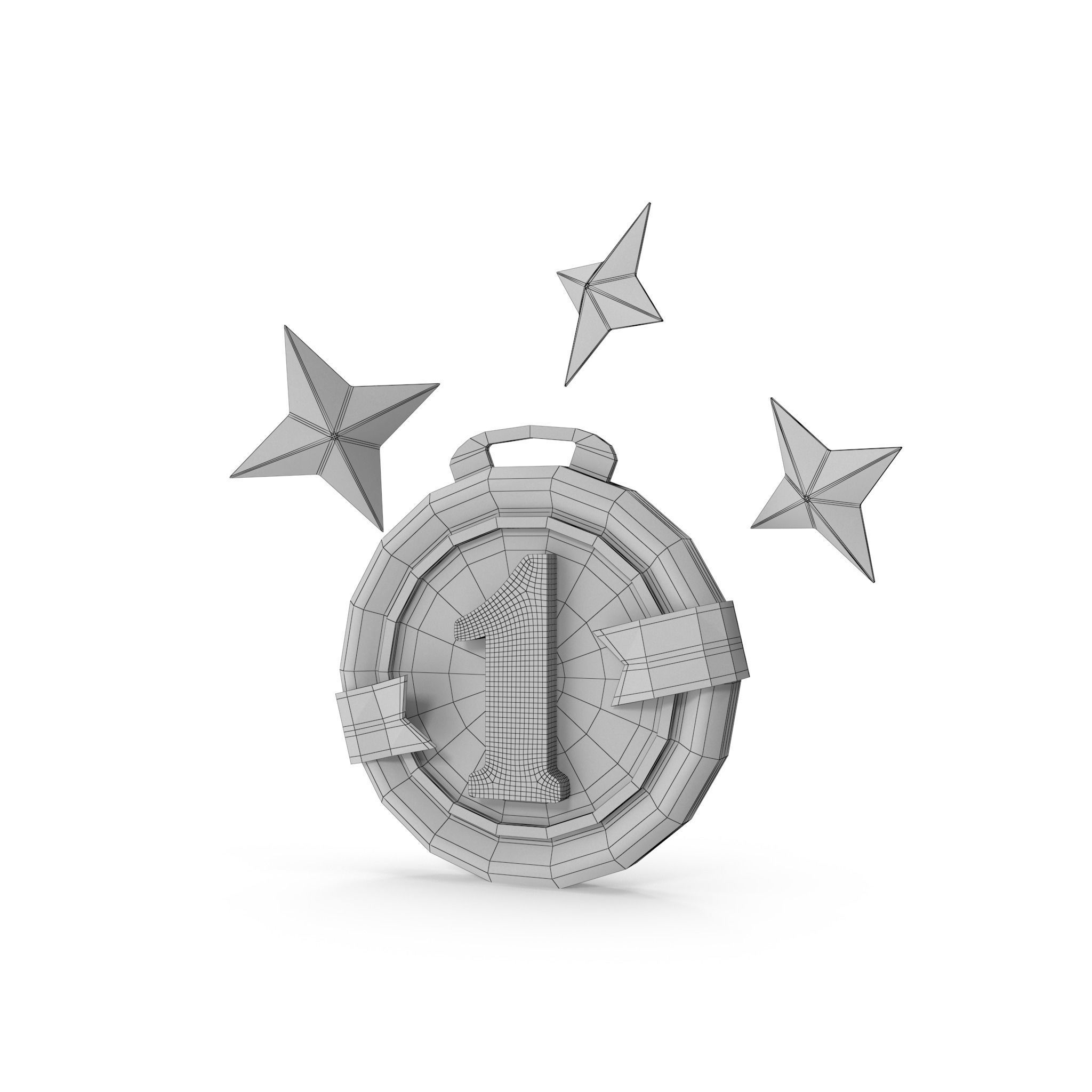 Medal Stars Cartoon Low-poly 3D model_19