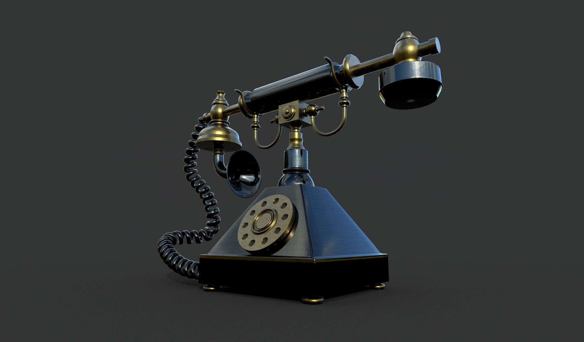 Vintage telephone 3D model_2