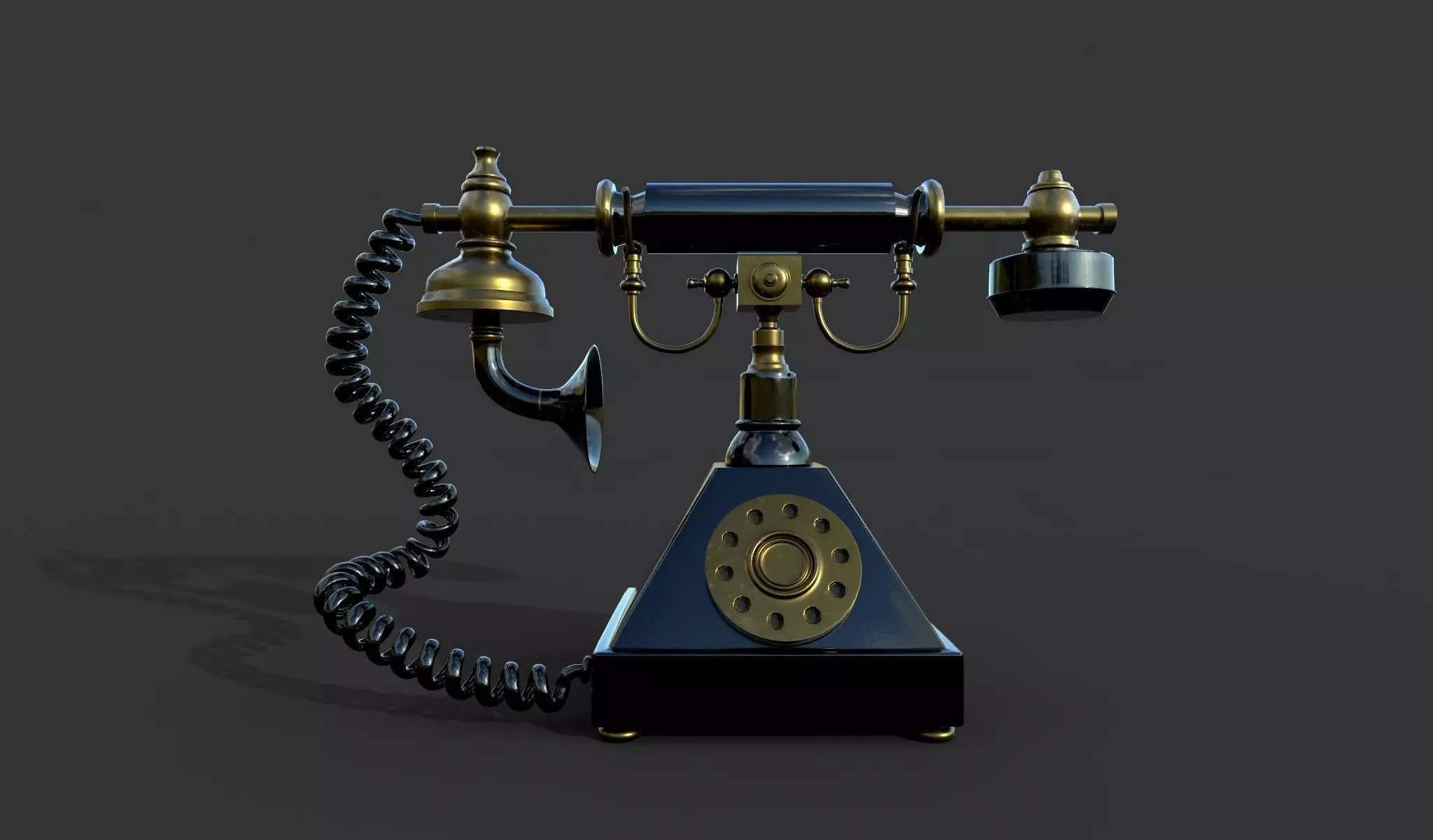Vintage telephone 3D model_0