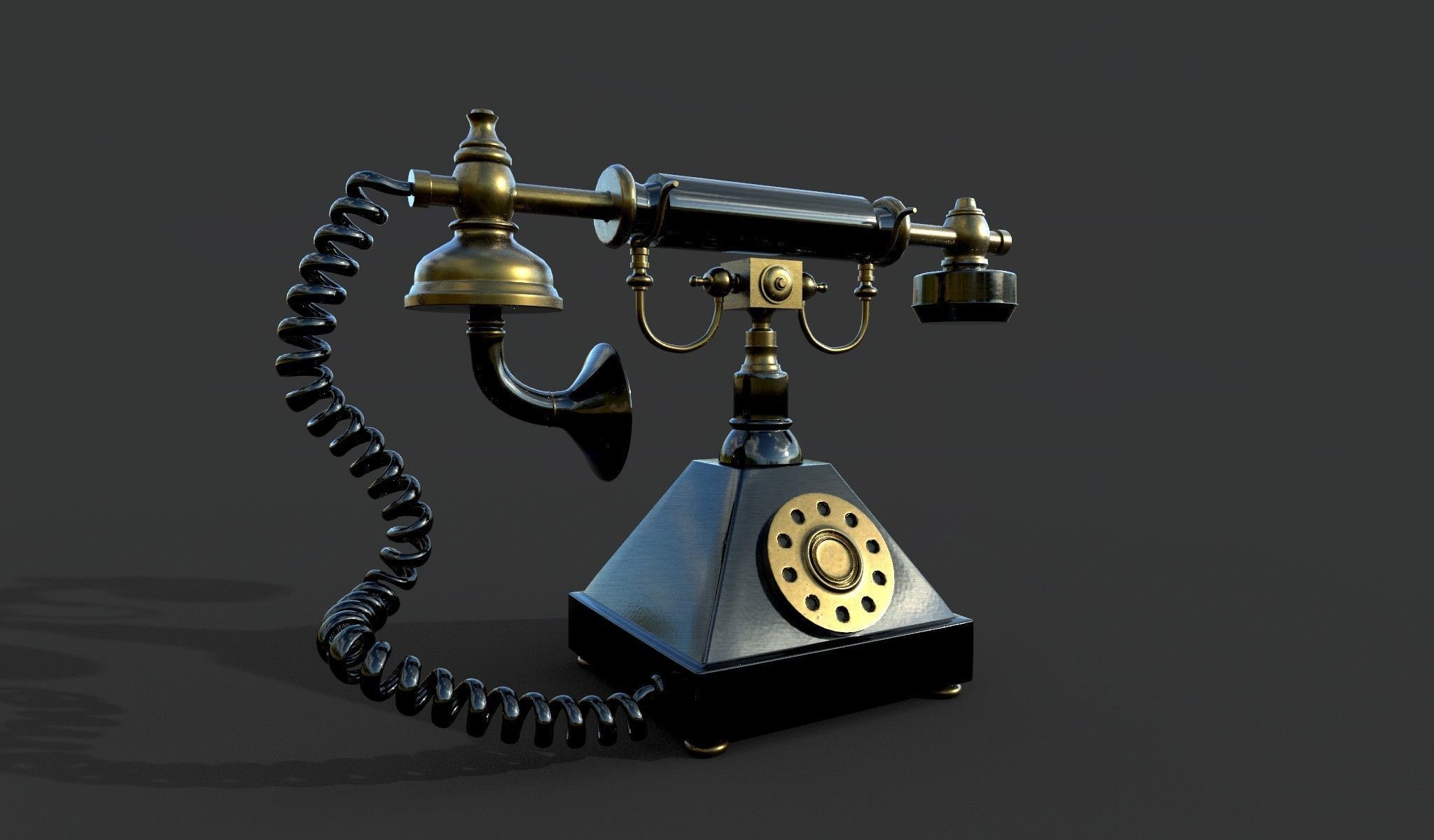 Vintage telephone 3D model_1