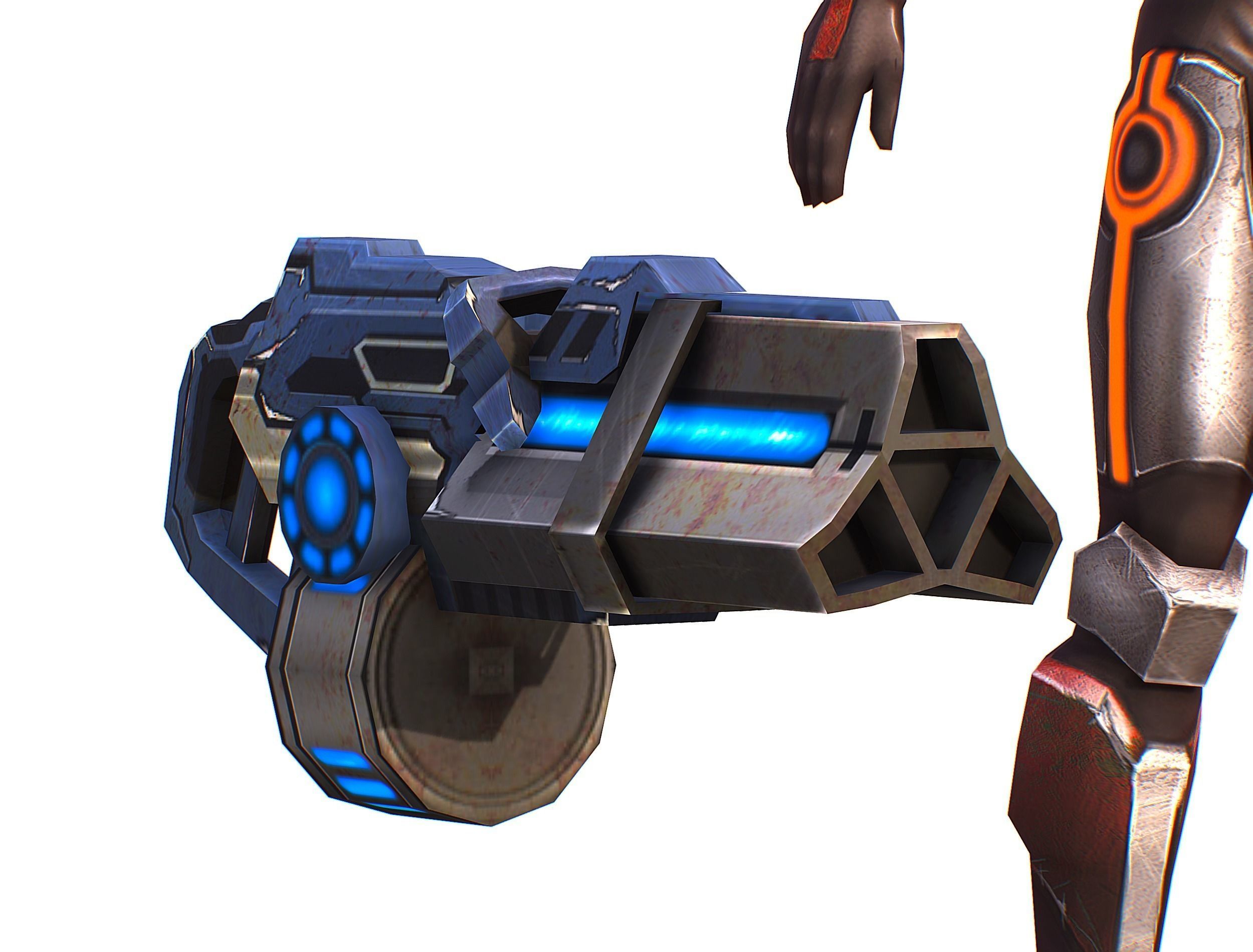 Sci-fi Female Cyborg - Woman Machine Gun Low-poly 3D model_41