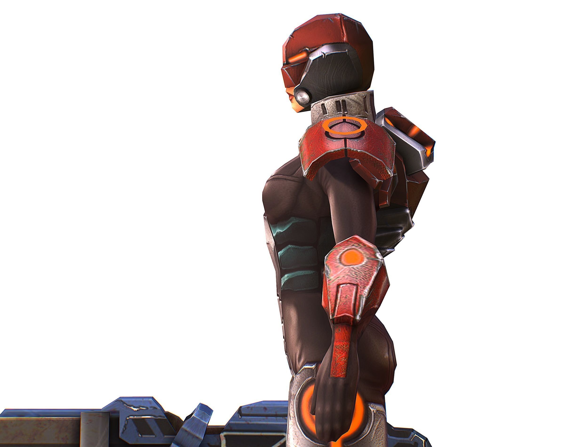 Sci-fi Female Cyborg - Woman Machine Gun Low-poly 3D model_32