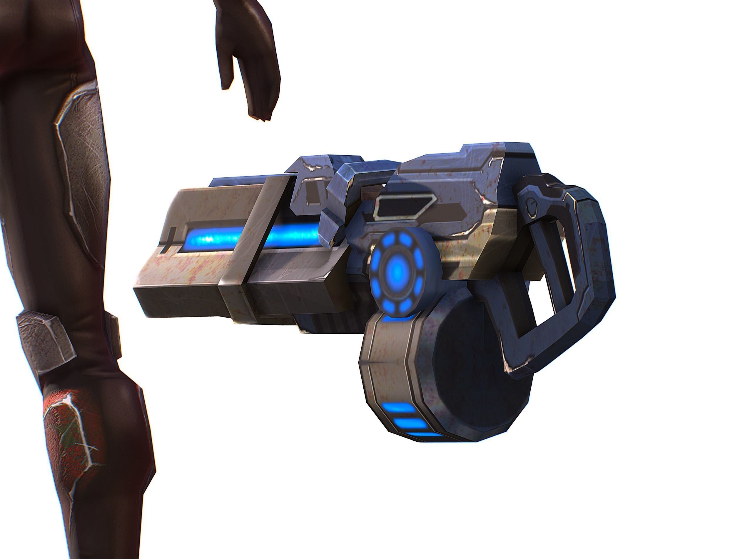 Sci-fi Female Cyborg - Woman Machine Gun Low-poly 3D model_48