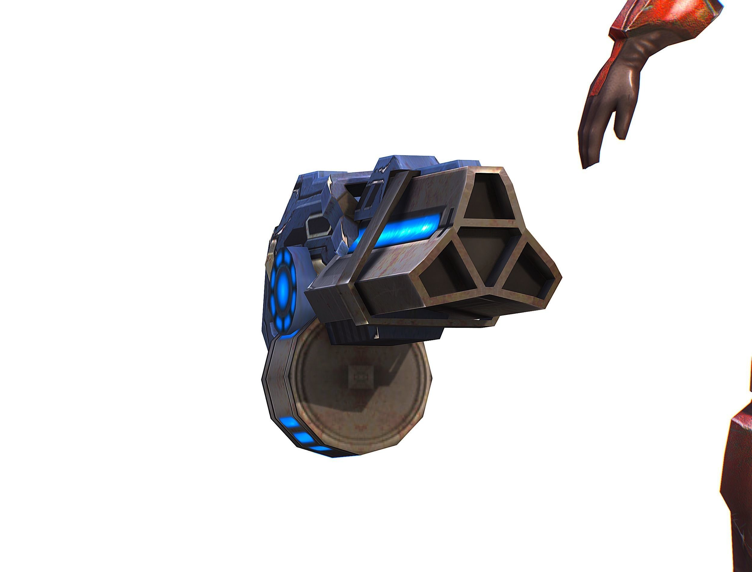 Sci-fi Female Cyborg - Woman Machine Gun Low-poly 3D model_53